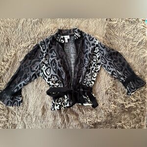 Temperley London Black and Gray Patterned Cardigan